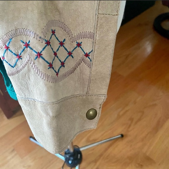 Embroidered Leather/Suede Jacket - Picture 10 of 12